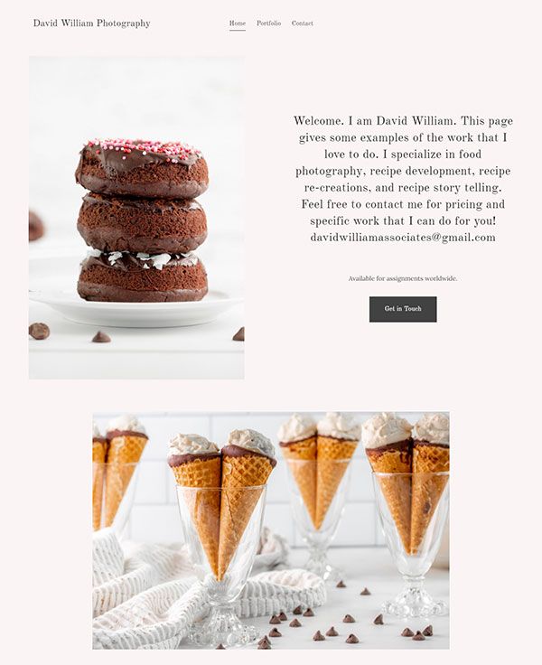 David William Portfolio Website Examples