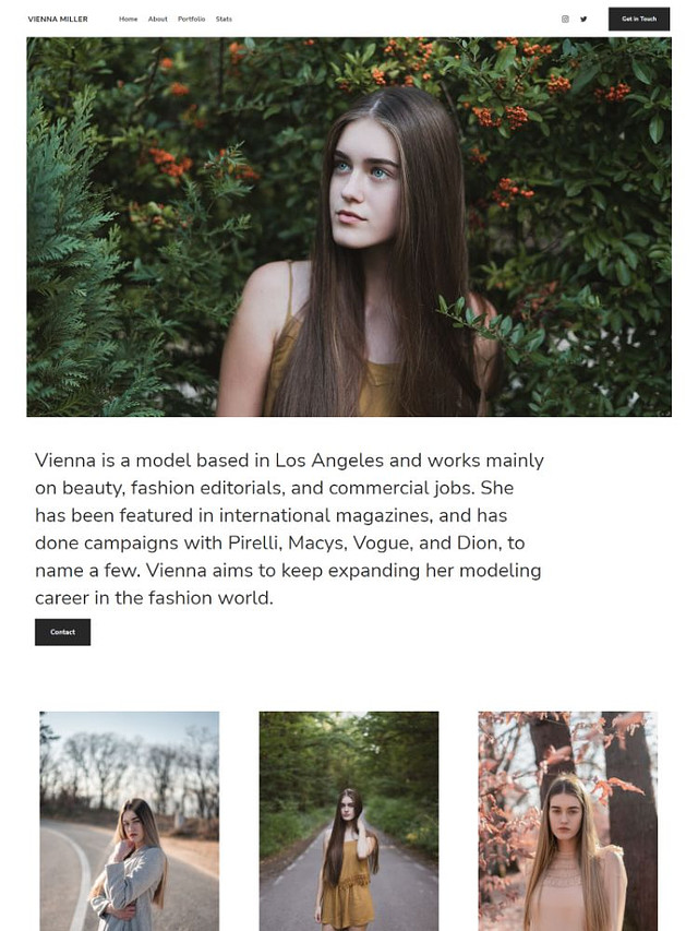 Viena -  Pixpa Modelo de site de uma página