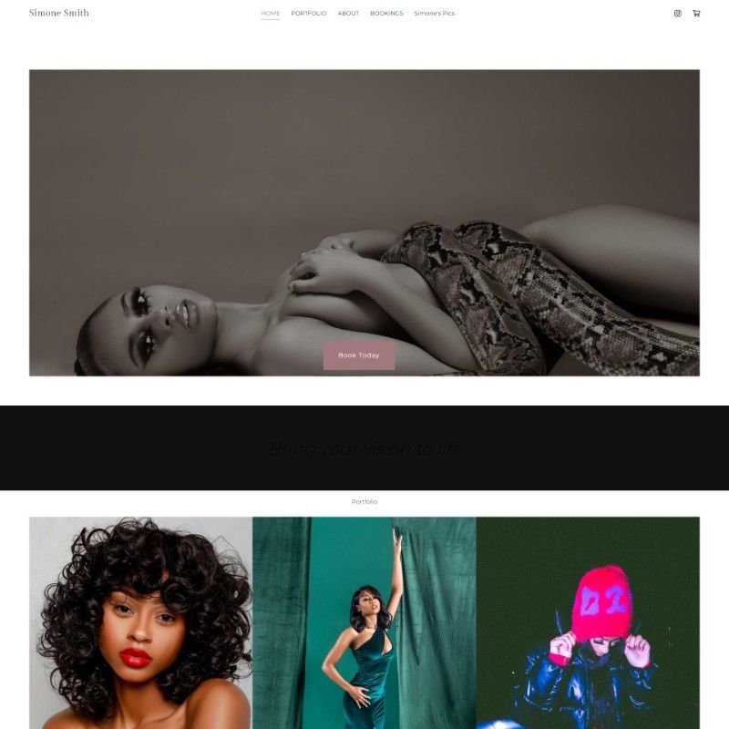 minimalistisches Modeling-Portfolio-Website-Design