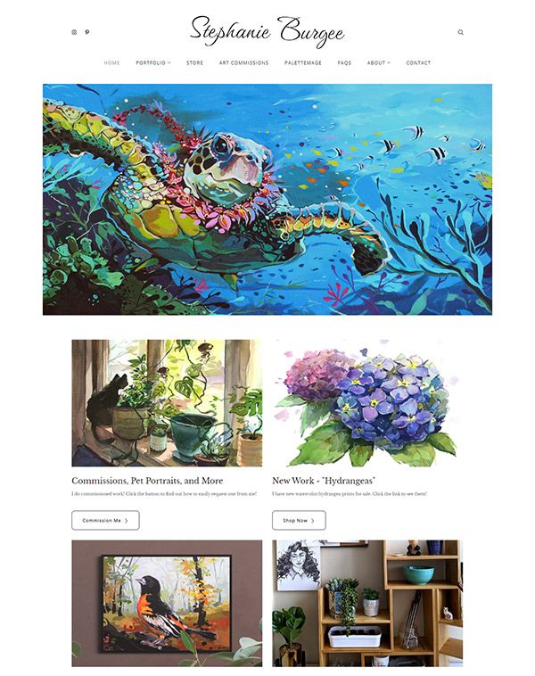 Stephanie Burgee Portfolio Website Examples