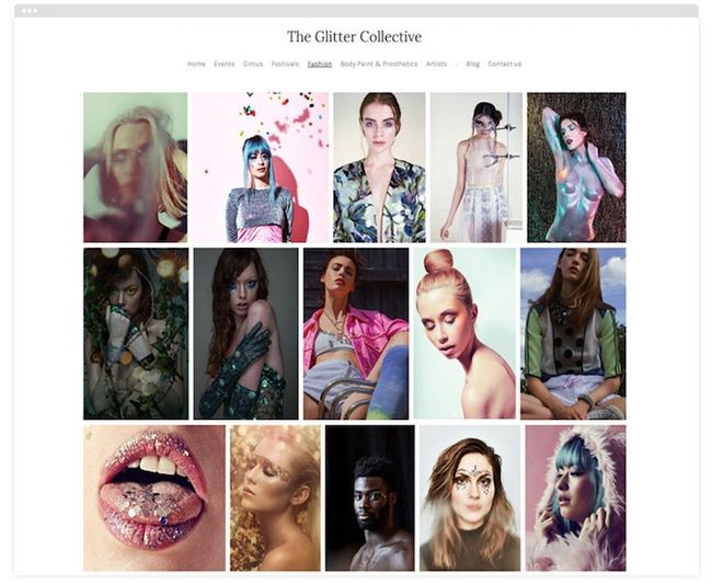 Веб-сайт портфолио визажиста The Glitter Collective