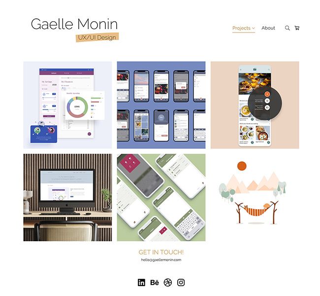 Portfolio Gaelle Monin UX Witryna internetowa