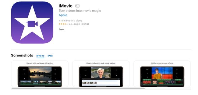 iMovie - App di editing video per iPhone