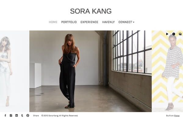 Przykłady stron internetowych z portfolio Sora Kang