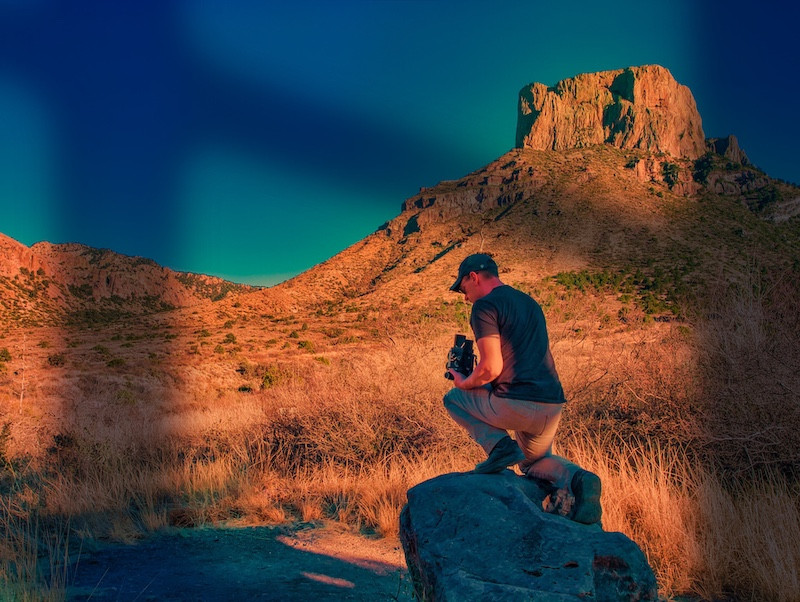 Mark Paulda Capturing Photos With A Vintage Film Camera In West Texas